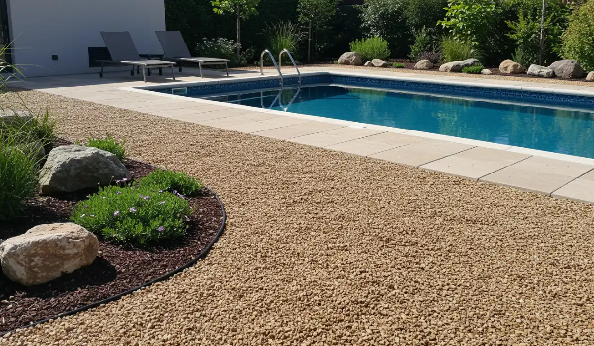 Agence M Com Marseille MarvaJpm Brignoles Amenagement Exterieurs plage piscine dalles gravier stabilises jardin