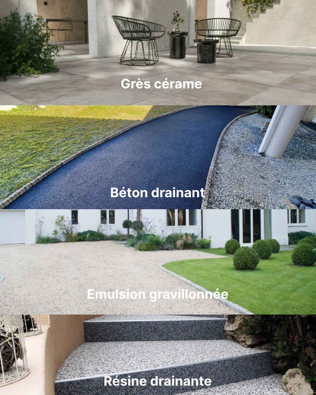 Agence M Com Marseille MarvaJpm Brignoles Amenagement Exterieurs choix revetement sol exterieur gres beton resine gravier